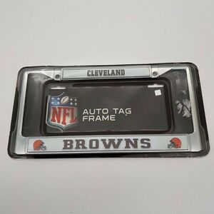 Cleveland Browns NFL Auto Tag Frame Rico Industries Chrome‎ Metal NEW